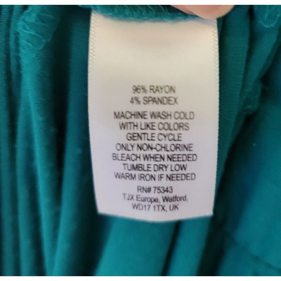 Willi Smith Teal Maxi Dress Boho Size Small Sleeveless V-neck Adjustable Straps - Picture 7 of 8